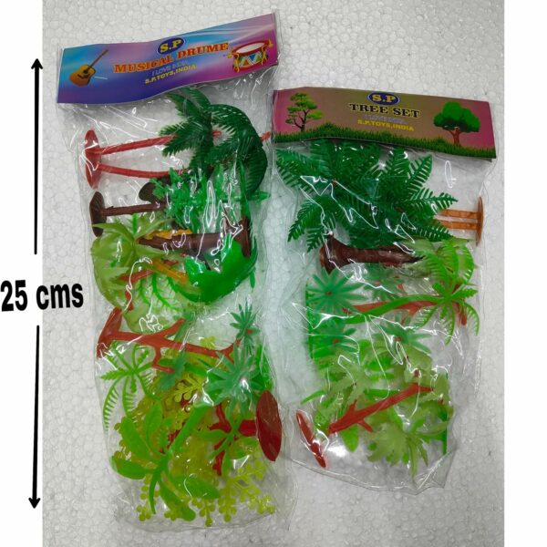 Pack of 16 Plastic Mini Trees for School Projects & Decoration - Image 2