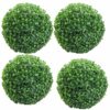 Set of 4 PVC Artificial Eucalyptus Topiary Balls - 23 cm Green